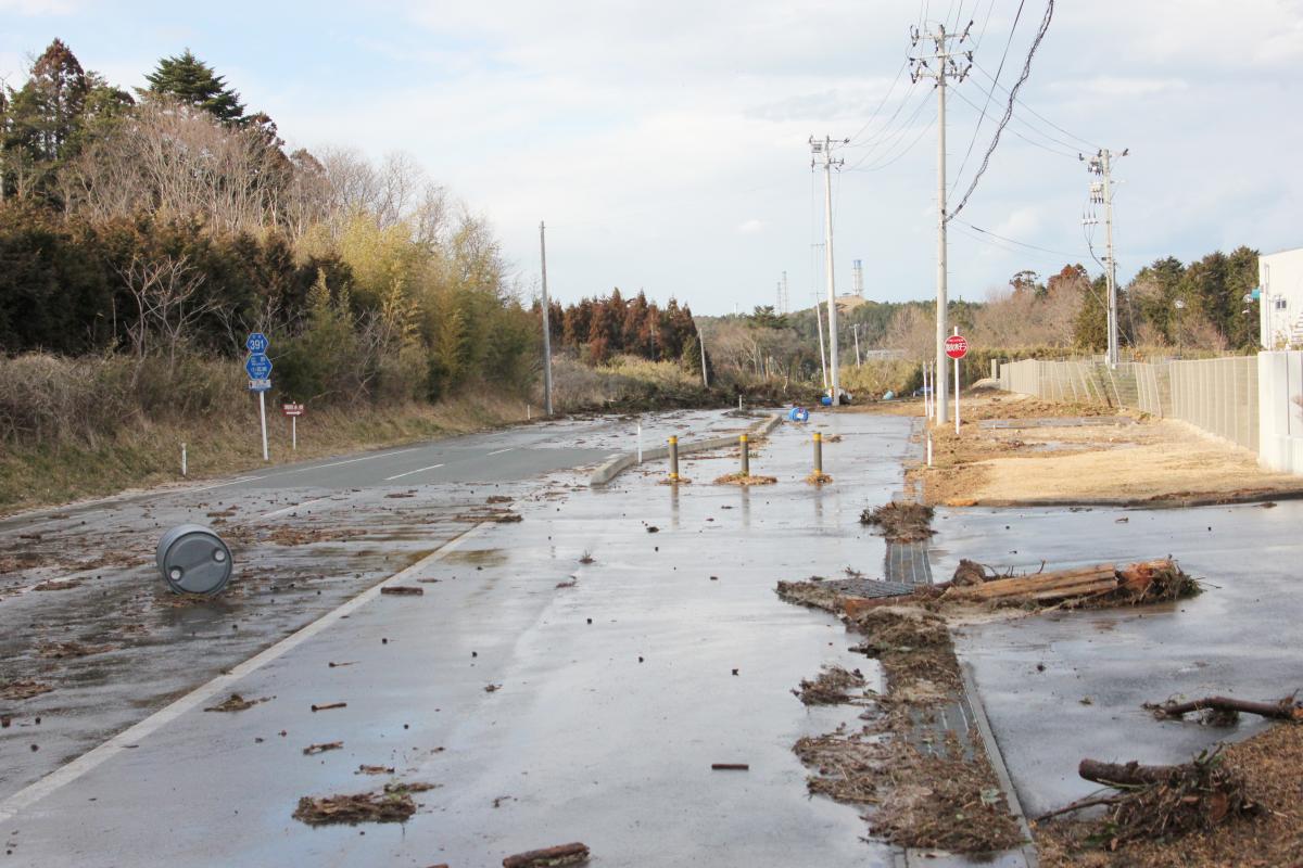 東日本大震災発生直後の町内（2011年3月11日） 写真 3