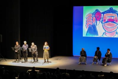 日隠山の天狗物語を演じる出演者たち