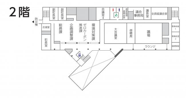 本庁舎2階フロア案内の画像