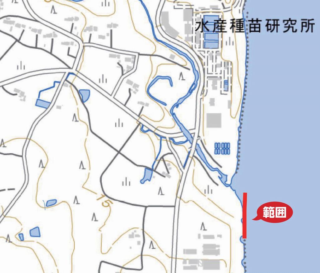 災害復旧工事（夫沢川）範囲図