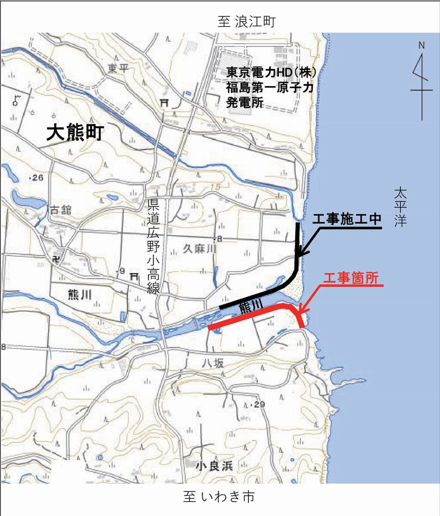 熊川の災害復旧工事場所箇所