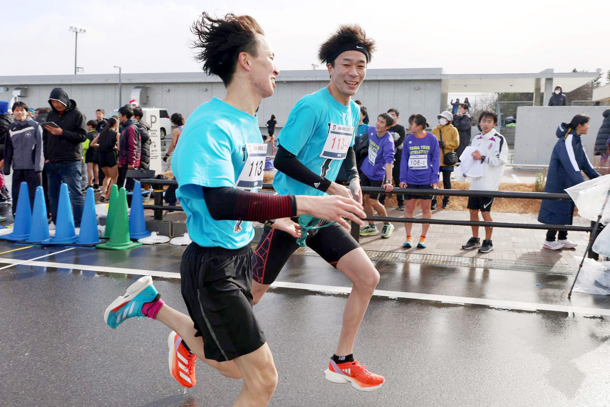 ふくしま駅伝に町代表として出場している柳田3兄弟。おおくま駅伝も力を合わせて走りました。