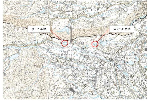 ため池災害復旧工事位置図