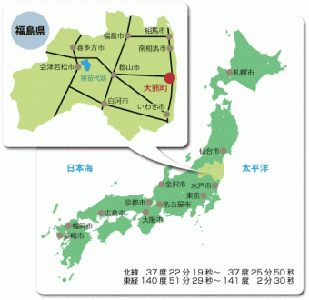 大熊町の位置を示した地図