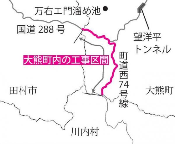 町内の工事区間位置図